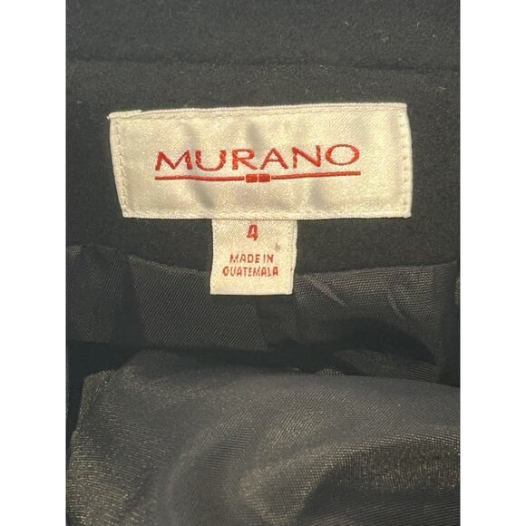 Murano 100% Wool Black Long Coat Women's size 4 - Picture 3 of 3